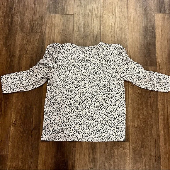 Adrianna Papell Women’s 3/4 Flutter Ruffled Sleeve Top Pink Floral Medium Blouse - Picture 2 of 8